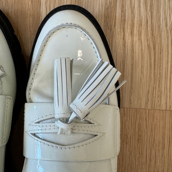 NEW Stuart Weitzman | Adrina White Patent Loafers - Picture 4 of 7